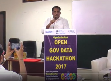 Shri M Thennarasan (IAS) at the Closing Ceremony of #OpenGovDataHack Surat